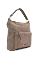 Women's Beige Short and Long Strapped Suede Shoulder Bag | Derimod Women's Beige Short and Long Strapped Suede Shoulder Bag | Derimod