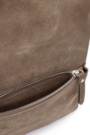 Women's Beige Short and Long Strapped Suede Shoulder Bag | Derimod Women's Beige Short and Long Strapped Suede Shoulder Bag | Derimod