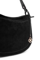 Women's Black Long Strap Suede Shoulder Bag | Derimod Women's Black Long Strap Suede Shoulder Bag | Derimod
