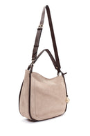 Women's Gray Long Strap Suede Shoulder Bag | Derimod Women's Gray Long Strap Suede Shoulder Bag | Derimod