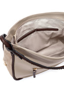 Women's Gray Long Strap Suede Shoulder Bag | Derimod Women's Gray Long Strap Suede Shoulder Bag | Derimod
