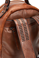 Women's Tan Metal Detailed Backpack | Derimod Women's Tan Metal Detailed Backpack | Derimod