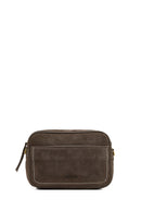 Women's Mink Long Strap Suede Leather Crossbody Bag | Derimod Women's Mink Long Strap Suede Leather Crossbody Bag | Derimod
