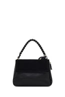 Women's Black Long Strap Suede Shoulder Bag | Derimod Women's Black Long Strap Suede Shoulder Bag | Derimod