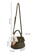 Women's Khaki Long Strap Suede Shoulder Bag | Derimod Women's Khaki Long Strap Suede Shoulder Bag | Derimod