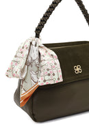Women's Khaki Long Strap Suede Shoulder Bag | Derimod Women's Khaki Long Strap Suede Shoulder Bag | Derimod