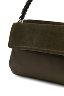 Women's Khaki Long Strap Suede Shoulder Bag | Derimod Women's Khaki Long Strap Suede Shoulder Bag | Derimod