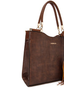 Women's Tan Printed Long Strap Shoulder Bag | Derimod Women's Tan Printed Long Strap Shoulder Bag | Derimod