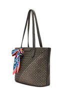 Women's Gray Long Strap Accessorized Woven Shoulder Bag | Derimod Women's Gray Long Strap Accessorized Woven Shoulder Bag | Derimod