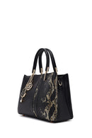 Women's Black Printed Long Strap Shoulder Bag | Derimod Women's Black Printed Long Strap Shoulder Bag | Derimod