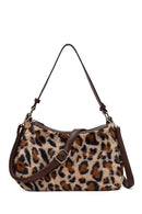 Women's Leopard Long Strap Plush Shoulder Bag | Derimod Women's Leopard Long Strap Plush Shoulder Bag | Derimod