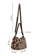 Women's Leopard Long Strap Plush Shoulder Bag | Derimod Women's Leopard Long Strap Plush Shoulder Bag | Derimod