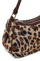 Women's Leopard Long Strap Plush Shoulder Bag | Derimod Women's Leopard Long Strap Plush Shoulder Bag | Derimod