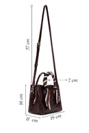Women's Burgundy Long Strap Crocodile Pattern Mini Shoulder Bag | Derimod Women's Burgundy Long Strap Crocodile Pattern Mini Shoulder Bag | Derimod