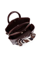 Women's Burgundy Long Strap Crocodile Pattern Mini Shoulder Bag | Derimod Women's Burgundy Long Strap Crocodile Pattern Mini Shoulder Bag | Derimod
