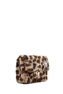 Women's Leopard Long Chain Strap Plush Shoulder Bag | Derimod Women's Leopard Long Chain Strap Plush Shoulder Bag | Derimod