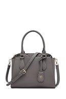 Woman Grey Long Strap Classic Shoulder Bag | Derimod Woman Grey Long Strap Classic Shoulder Bag | Derimod