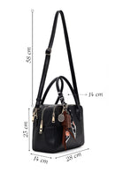 Women's Black Long Strapped Charm Classic Shoulder Bag | Derimod Women's Black Long Strapped Charm Classic Shoulder Bag | Derimod