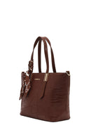 Women's Brown Long Strap Printed Shoulder Bag | Derimod Women's Brown Long Strap Printed Shoulder Bag | Derimod
