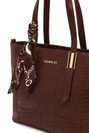Women's Brown Long Strap Printed Shoulder Bag | Derimod Women's Brown Long Strap Printed Shoulder Bag | Derimod
