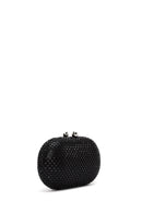 Women's Black Stone Long Strap Mini Clutch Bag | Derimod Women's Black Stone Long Strap Mini Clutch Bag | Derimod