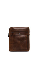 Men's Brown Long Strap Leather Shoulder Bag | Derimod Men's Brown Long Strap Leather Shoulder Bag | Derimod