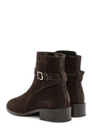 Kadın Kahverengi Fermuarlı Süet Deri Bot | Derimod Kadın Kahverengi Fermuarlı Süet Deri Bot | Derimod