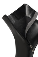 Women's Black Zippered Thick Heeled Leather Boot | Derimod Women's Black Zippered Thick Heeled Leather Boot | Derimod