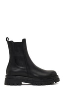 Women's Black Thick-Soled Leather Chelsea Boot | Derimod Women's Black Thick-Soled Leather Chelsea Boot | Derimod