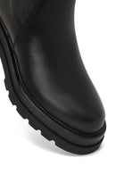 Women's Black Thick-Soled Leather Chelsea Boot | Derimod Women's Black Thick-Soled Leather Chelsea Boot | Derimod