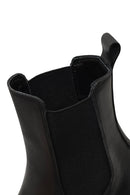Women's Black Thick-Soled Leather Chelsea Boot | Derimod Women's Black Thick-Soled Leather Chelsea Boot | Derimod