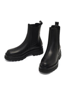Women's Black Thick-Soled Leather Chelsea Boot | Derimod Women's Black Thick-Soled Leather Chelsea Boot | Derimod