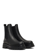 Women's Black Thick-Soled Leather Chelsea Boot | Derimod Women's Black Thick-Soled Leather Chelsea Boot | Derimod