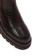 Women's Brown Thick-Soled Leather Chelsea Boot | Derimod Women's Brown Thick-Soled Leather Chelsea Boot | Derimod