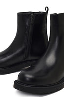 Women's Black Zippered Leather Boots | Derimod Women's Black Zippered Leather Boots | Derimod