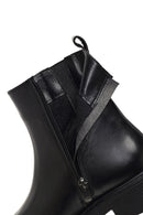 Women's Black Zippered Leather Boots | Derimod Women's Black Zippered Leather Boots | Derimod