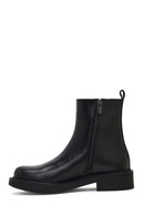Women's Black Zippered Leather Boots | Derimod Women's Black Zippered Leather Boots | Derimod