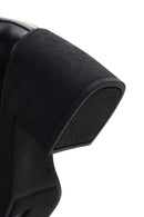 Woman Black Chunky Heel Zippered Leather Boat | Derimod Woman Black Chunky Heel Zippered Leather Boat | Derimod
