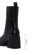 Woman Black Chunky Heel Zippered Leather Boat | Derimod Woman Black Chunky Heel Zippered Leather Boat | Derimod