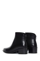 Woman Black Zippered Low Heels Leather Boat | Derimod Woman Black Zippered Low Heels Leather Boat | Derimod