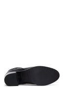 Woman Black Zippered Low Heels Leather Boat | Derimod Woman Black Zippered Low Heels Leather Boat | Derimod
