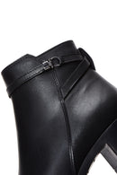 Woman Black Zippered Low Heels Leather Boat | Derimod Woman Black Zippered Low Heels Leather Boat | Derimod
