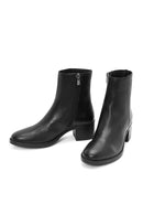 Woman Black Zippered Low Heeled Shoes Leather Boat | Derimod Woman Black Zippered Low Heeled Shoes Leather Boat | Derimod