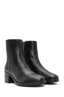 Woman Black Zippered Low Heeled Shoes Leather Boat | Derimod Woman Black Zippered Low Heeled Shoes Leather Boat | Derimod