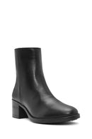 Woman Black Zippered Low Heeled Shoes Leather Boat | Derimod Woman Black Zippered Low Heeled Shoes Leather Boat | Derimod