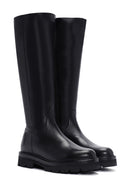 Woman Black Zippered Thick Sole Leather Boot | Derimod Woman Black Zippered Thick Sole Leather Boot | Derimod