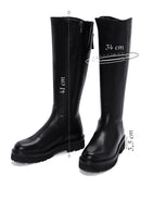 Woman Black Zippered Thick Sole Leather Boot | Derimod Woman Black Zippered Thick Sole Leather Boot | Derimod