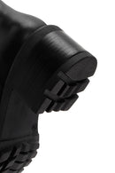 Woman Black Zippered Low Heels Leather Boot | Derimod Woman Black Zippered Low Heels Leather Boot | Derimod