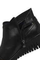 Woman Black Zippered Leather Comfort Boots | Derimod Woman Black Zippered Leather Comfort Boots | Derimod