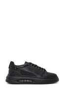 Erkek Siyah Bağcıklı Kalın Tabanlı Deri Sneaker | Derimod Erkek Siyah Bağcıklı Kalın Tabanlı Deri Sneaker | Derimod